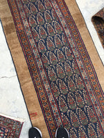 2'6 x 23'9 Camel Hair Antique Serab Rug / Long skinny Runner (#684) - Blue Parakeet Rugs