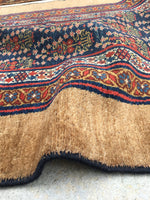 2'6 x 23'9 Camel Hair Antique Serab Rug / Long skinny Runner (#684) - Blue Parakeet Rugs