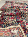 9'9 x 14'9 Antique Persian Kerman rug #910 / 10x15 Persian rug - Blue Parakeet Rugs
