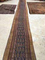 2'6 x 23'9 Camel Hair Antique Serab Rug / Long skinny Runner (#684) - Blue Parakeet Rugs