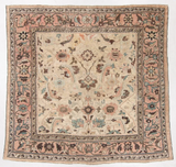 10’10 x 10’10 Ivory Sultanabad Mahal #2204 / Large square vintage rug - Blue Parakeet Rugs