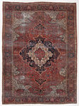 8'10 x 11'10 Antique Ferahan Sarouk rug #2206 / 9x12 Vintage Rug - Blue Parakeet Rugs
