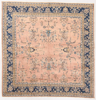 9x9 Antique Turkish pink Sivas rug #2198 / 9x9 Vintage Rug - Blue Parakeet Rugs
