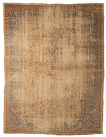 8'9 x 11'8 Distressed Turkish Oushak rug #2245 / 9x12 Vintage Rug - Blue Parakeet Rugs