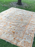 11' x 13'10" World Class Antique Turkish Oushak - Blue Parakeet Rugs