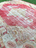 9'8" x 13'10" Antique Turkish Oushak Rug - Blue Parakeet Rugs