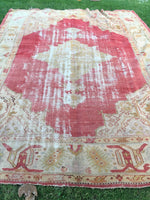 9'8" x 13'10" Antique Turkish Oushak Rug - Blue Parakeet Rugs