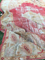 9'8" x 13'10" Antique Turkish Oushak Rug - Blue Parakeet Rugs