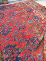 16.5 x 26.5 Oversize Antique Turkish Oushak Rug - Blue Parakeet Rugs