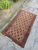 2'4" x 4'2" Antique Baluch Rug / Small Antique Rug - Blue Parakeet Rugs