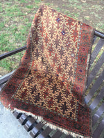 2'4" x 4'2" Antique Baluch Rug / Small Antique Rug - Blue Parakeet Rugs