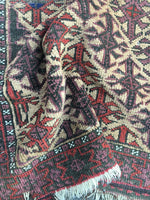 2'4" x 4'2" Antique Baluch Rug / Small Antique Rug - Blue Parakeet Rugs