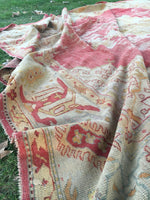 9'8" x 13'10" Antique Turkish Oushak Rug - Blue Parakeet Rugs