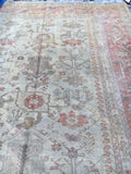 8'11 x 10'6  Late 19th Century Turkish Oushak Rug - Blue Parakeet Rugs
