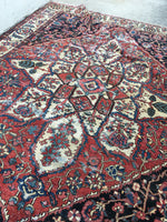 9' x 11'4" Antique Oriental Rug - Bakhtiari - Blue Parakeet Rugs