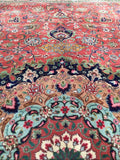 9'6" x 12'8" Vintage Tabriz Rug / 10x13 Rug - Blue Parakeet Rugs