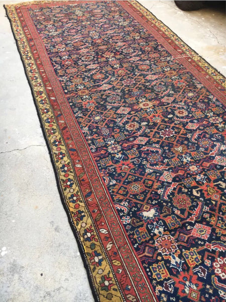 5'4" x 15'2" Antique Oriental Rug Runner - Blue Parakeet Rugs