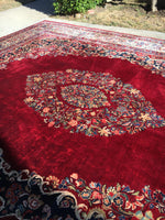 15 x 18 Antique Oversize full pile rug - Blue Parakeet Rugs