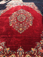 15 x 18 Antique Oversize full pile rug - Blue Parakeet Rugs