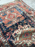 3'4 x 14' Antique Runner / Rug Runner / Antique Russian Rug - Blue Parakeet Rugs