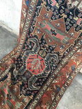 3'4 x 14' Antique Runner / Rug Runner / Antique Russian Rug - Blue Parakeet Rugs