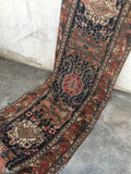 3'4 x 14' Antique Runner / Rug Runner / Antique Russian Rug - Blue Parakeet Rugs
