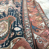 3'4 x 14' Antique Runner / Rug Runner / Antique Russian Rug - Blue Parakeet Rugs