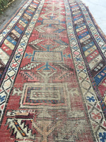 3' x 12' Antique Caucasian Runner - Blue Parakeet Rugs