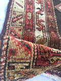 3'2" x 4'7" Kurdish Rug / Small Antique Rug / Oriental Rug - Blue Parakeet Rugs