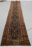 17' x 3'4" Antique Oriental Rug / Vintage Rug Runner - Blue Parakeet Rugs