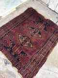 3'1" x 3'4" Antique Turkish Rug / Small Turkish Rug - Blue Parakeet Rugs