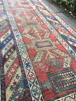 3' x 12' Antique Caucasian Runner - Blue Parakeet Rugs