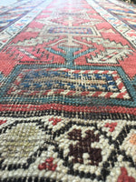 3' x 12' Antique Caucasian Runner - Blue Parakeet Rugs