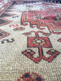 3'2" x 4'7" Kurdish Rug / Small Antique Rug / Oriental Rug - Blue Parakeet Rugs