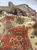 3'2" x 4'7" Kurdish Rug / Small Antique Rug / Oriental Rug - Blue Parakeet Rugs