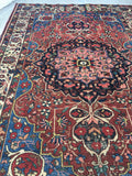 7'1" x 9'9" Antique Bakhtiari Rug / Large Vintage Rug / 7x10 Vintage Rug - Blue Parakeet Rugs