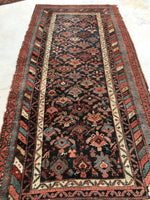 3'9" x 8'6" Kurdish Rug / Small Rug / Vintage Rug - Blue Parakeet Rugs