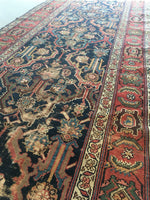 17' x 3'4" Antique Oriental Rug / Vintage Rug Runner - Blue Parakeet Rugs