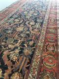 17' x 3'4" Antique Oriental Rug / Vintage Rug Runner - Blue Parakeet Rugs