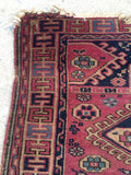 3'1" x 3'4" Antique Turkish Rug / Small Turkish Rug - Blue Parakeet Rugs