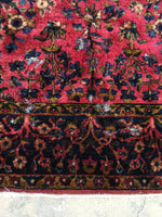5'9" x 8'4" Antique Kerman Lavar rug / Antique rug / Rasberry rug - Blue Parakeet Rugs