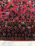5'9" x 8'4" Antique Kerman Lavar rug / Antique rug / Rasberry rug - Blue Parakeet Rugs