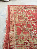 5'3" x 6'6" Antique Turkish Oushak Rug / Oushak rug / Square Turkish Rug - Blue Parakeet Rugs