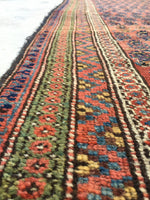 3'3" x 10'10" Antique Bakhtiari Runner /  Rug Runner - Blue Parakeet Rugs