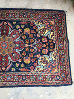 2'8 x 4'4  Antique 1920s Jozan rug / Small Vintage Rug - Blue Parakeet Rugs