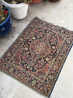 2'2 x 4'10 Antique Jozan rug / Small Vintage Rug / Antique Small Rug - Blue Parakeet Rugs