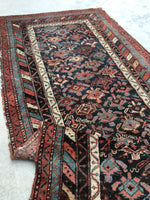 3'9" x 8'6" Kurdish Rug / Small Rug / Vintage Rug - Blue Parakeet Rugs
