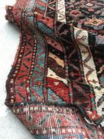 3'9" x 8'6" Kurdish Rug / Small Rug / Vintage Rug - Blue Parakeet Rugs