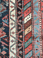 3'9" x 8'6" Kurdish Rug / Small Rug / Vintage Rug - Blue Parakeet Rugs