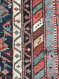 3'9" x 8'6" Kurdish Rug / Small Rug / Vintage Rug - Blue Parakeet Rugs
